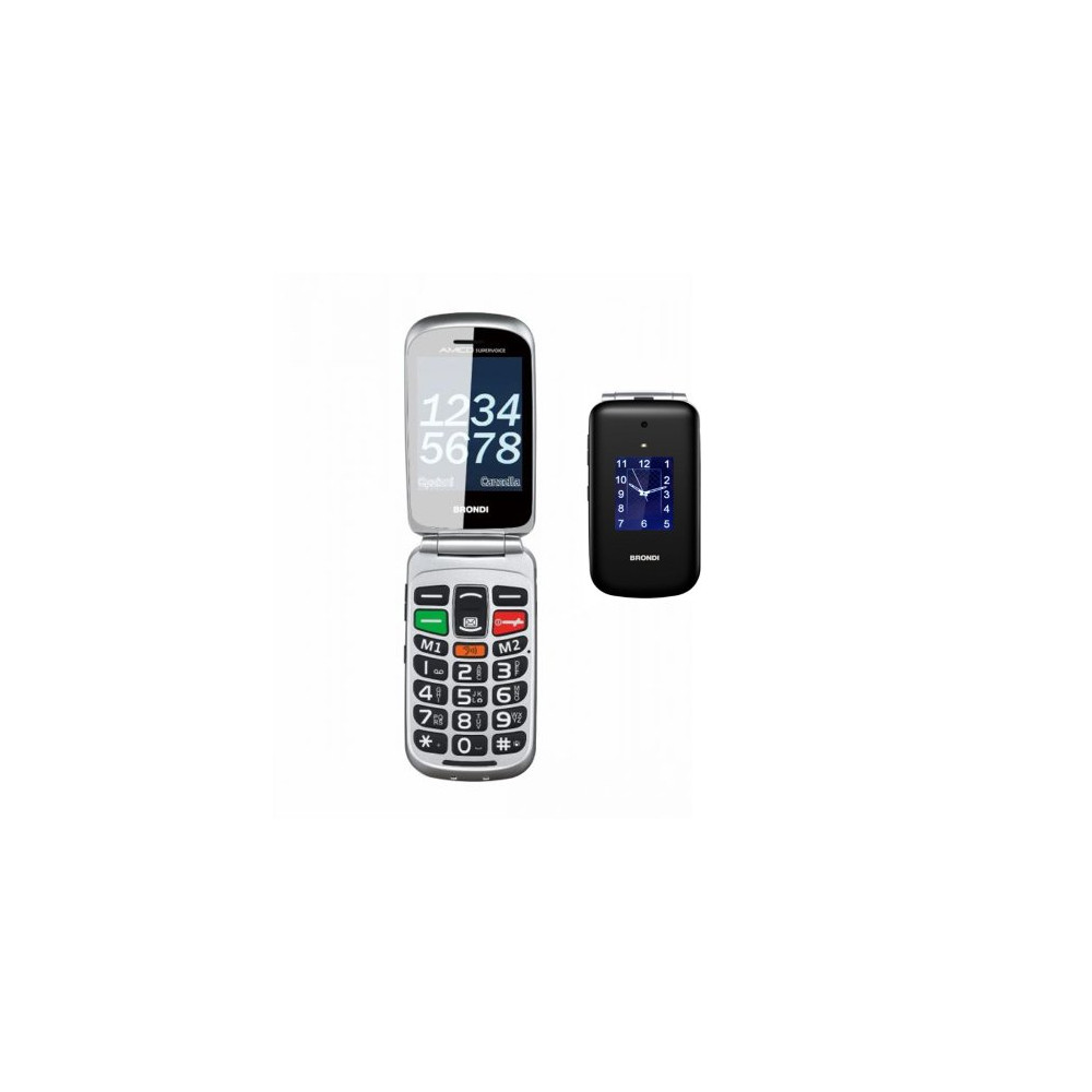BRONDI AMICO SUPERVOICE 2.8" DUAL SIM BLACK SILVER SENIOR PHONE