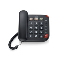 TELEFONO FISSO BRONDI BRAVO 15  TASTI GRANDI TASTO SOS BLACK