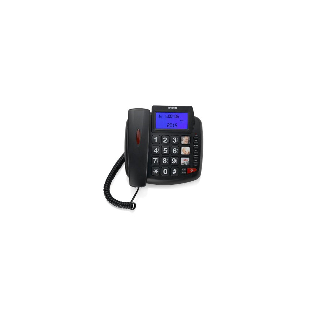 TELEFONO FISSO BRONDI BRAVO 90 LCD ID CHIAMANTE NERO