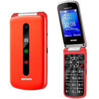 BRONDI PRESIDENT 3" GSM ULTRA SOTTILE CARATTERI GRANDI DUAL SIM RED SENIOR PHONE ITALIA