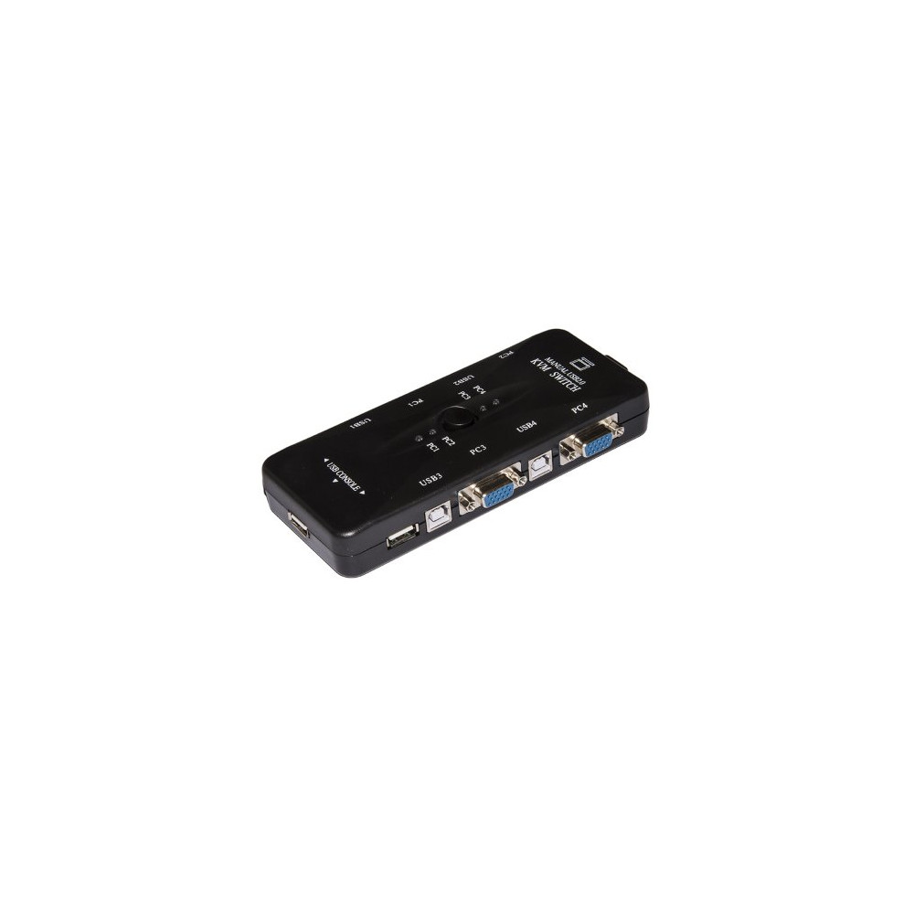 LINK SWITCH KVM USB VGA CON 1 MOUSE 1 TASTIERA USB E 1 MONITOR VGA CON CAVI INCLUSI BLACK