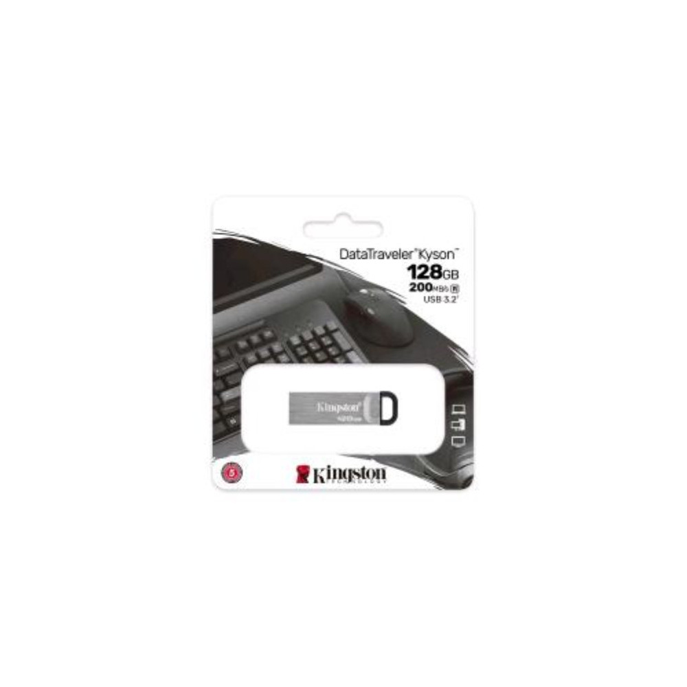 KINGSTON DATATRAVELER KYSON 128GB USB A 3.2 ARGENTO