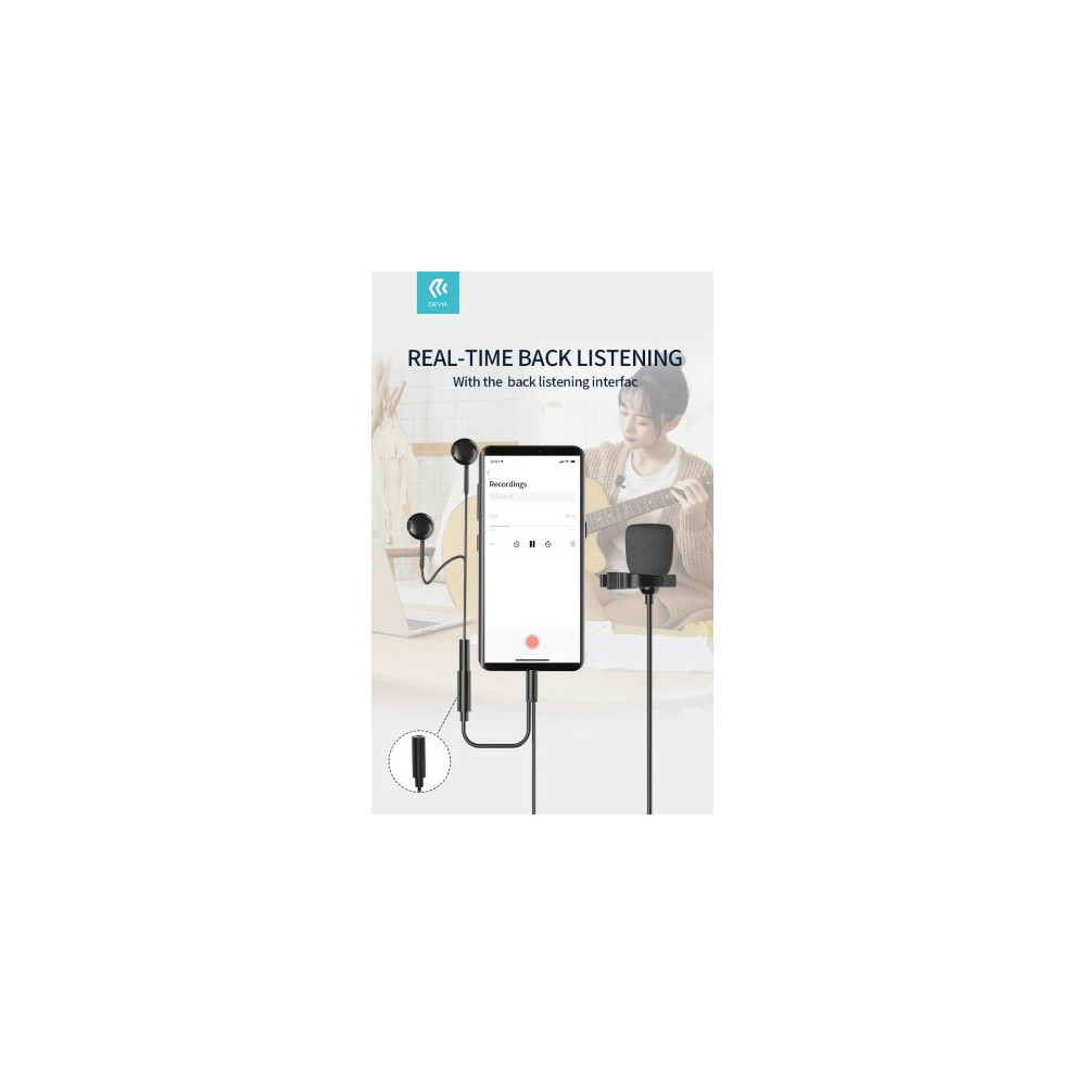 DEVIA MICROFONO PER SMARTPHONE A FILO CON CONNETTORE JACK 3,5MM