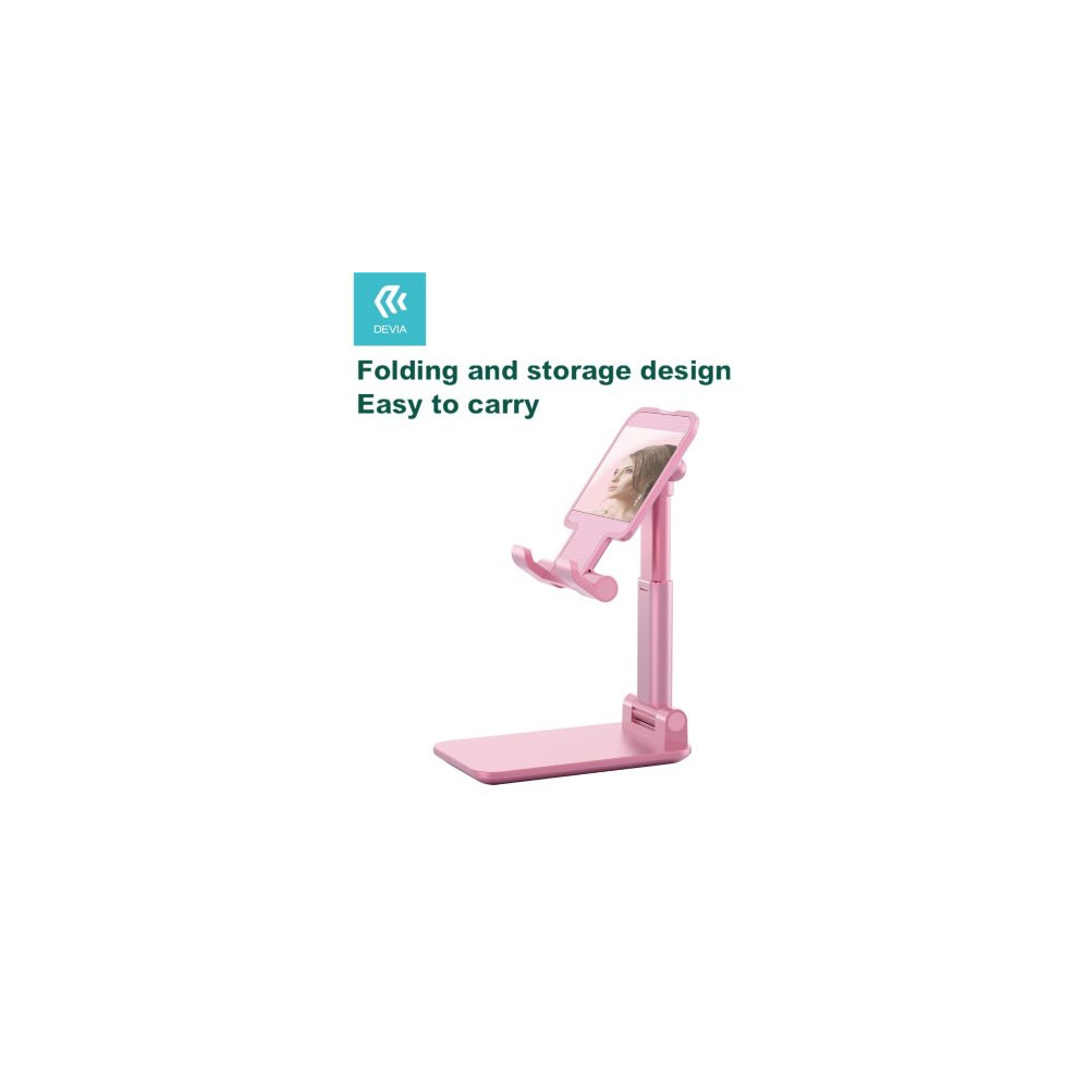 DEVIA SUPPORTO REGOLABILE A LIBRO PER TABLET E SMARTPHONE ROSA