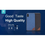 DEVIA COVER IN PELLE LAVORATA ACME PER IPHONE X NERA