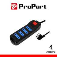PROPART MULTIPRESA 4POS BIPASSO SPINA16A +INTERR. NERA