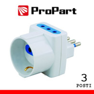PROPART ADATTATORE 3POS 10A/SCHUKO SPINA10A POLYBAG