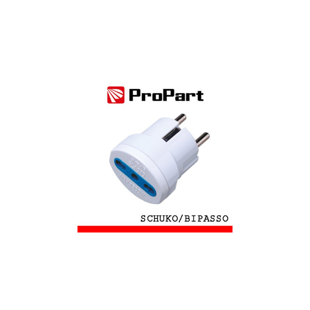 PROPART ADATTATORE BIPASSO SPINA SCHUKO POLYBAG