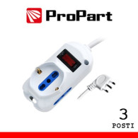 PROPART MULTIPRESA 3POS BIPASSO + BIPASSO/SCHUKO SPINA10A + INTER.