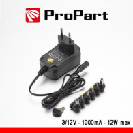 PROPART ALIMENTATORE SWITCHING MULTITENSIONE 3-12V 1000MA 12W MAX