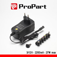 PROPART ALIMENTATORE SWITCHING MULTITENSIONE 3-12V 2250MA 27W MAX