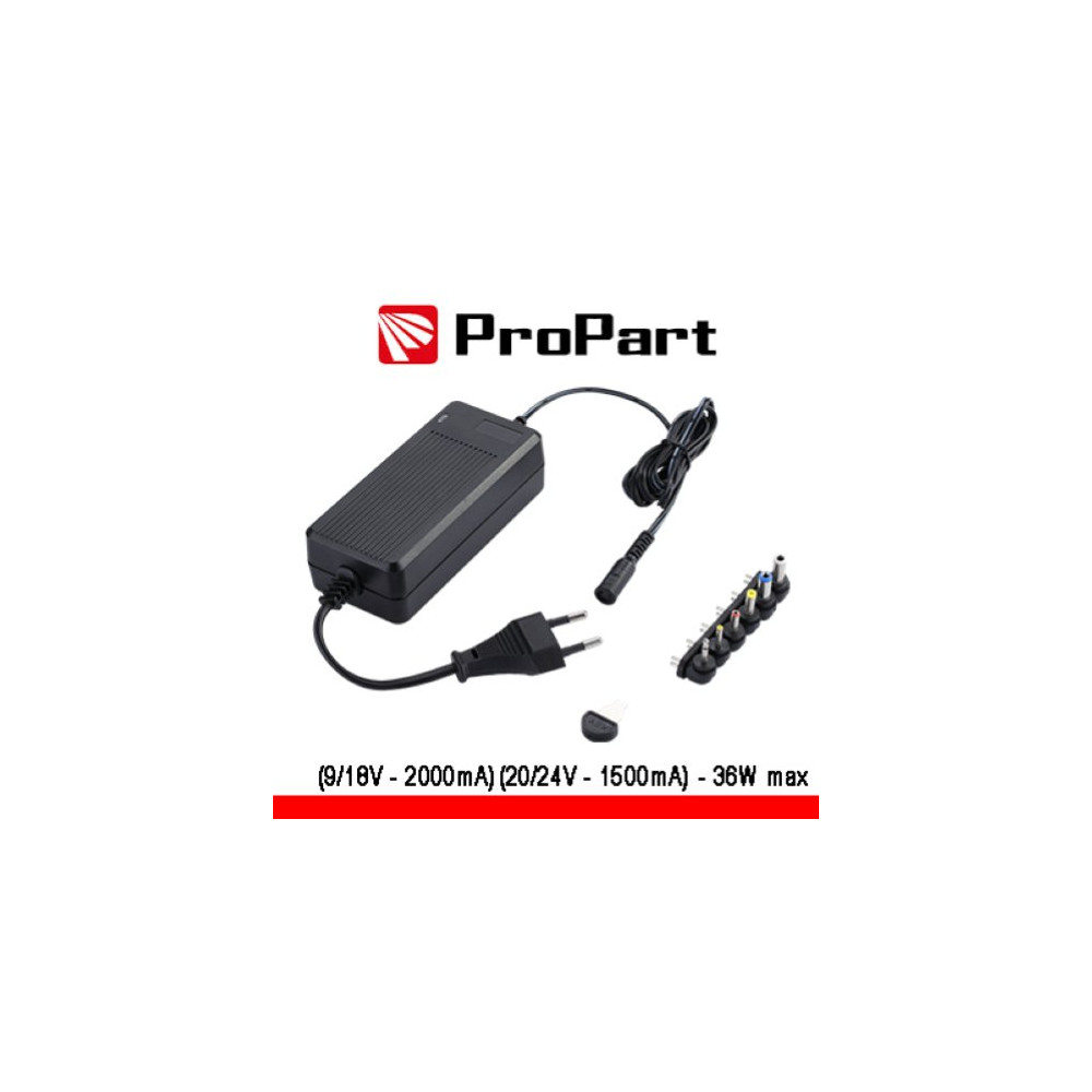 PROPART ALIMENTATORE UNIVERSALE MULTI 9-24V 2000-1500MA 36W MAX