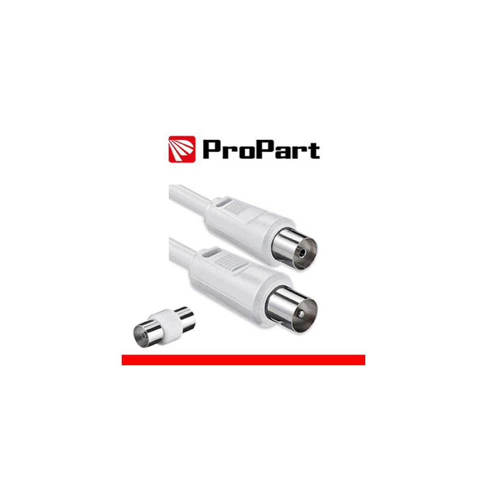PROPART CAVO ANTENNA TV IEC 2M SP-PR + ADATTAT. SP-SP BIANCO