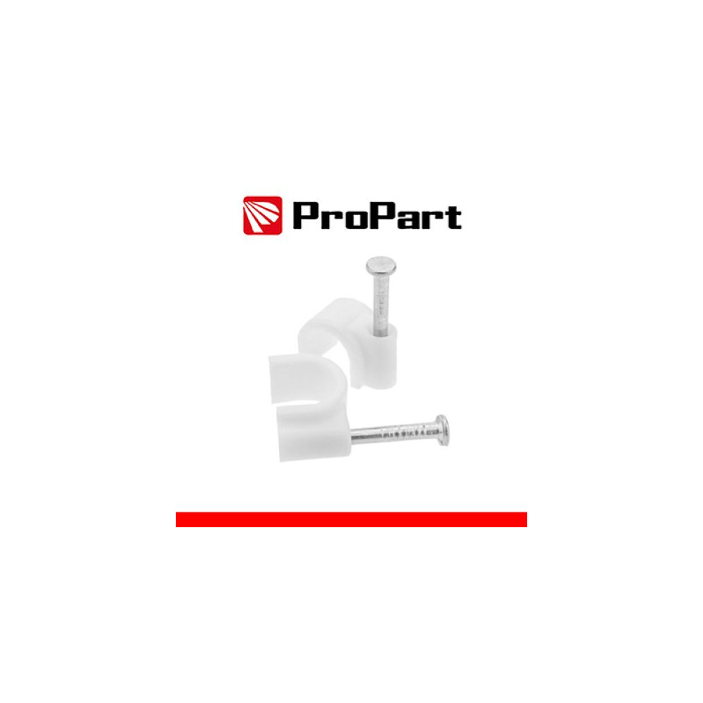 PROPART CHIODINI CON FERMACAVO TONDO 7MM BIANCO 100PZ