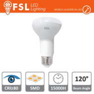 R63 - 8W 6500K 630LM >120Âº 63X102MM CRI80 E27 25.000H