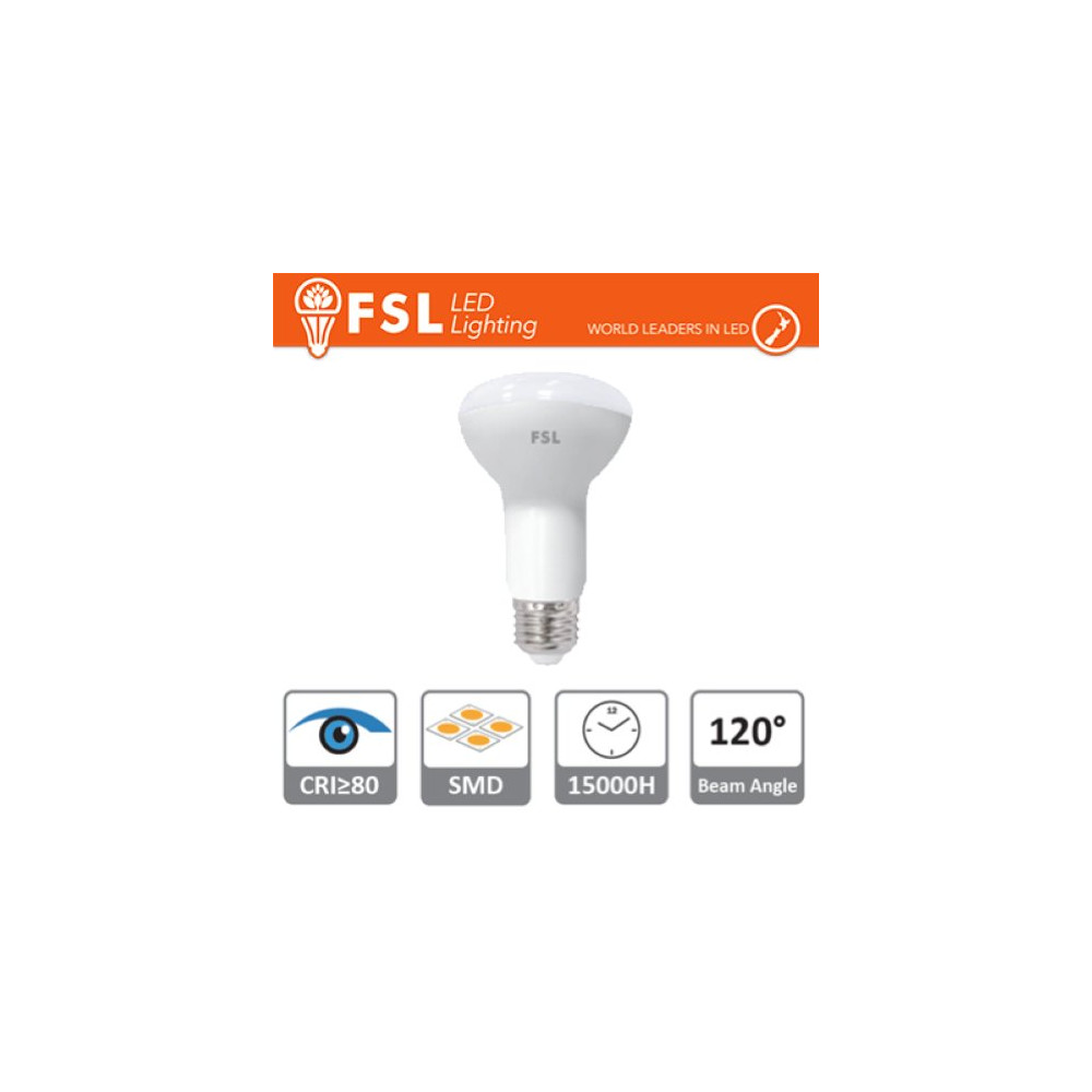 R63 - 8W 6500K 630LM >120Âº 63X102MM CRI80 E27 25.000H