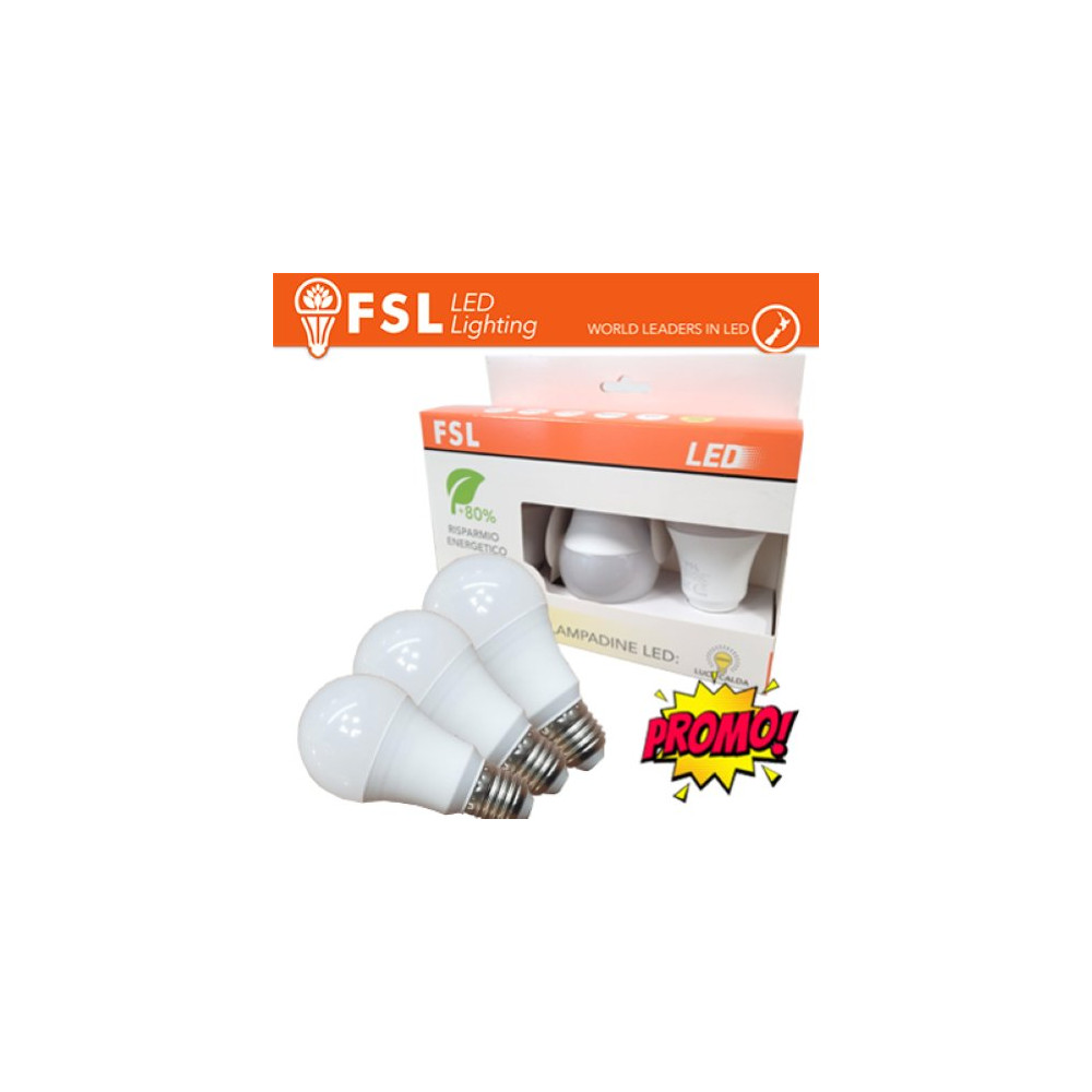 LUCE NATURALE - 4000K LAMPADA GOCCIA: CONFEZIONE PROMO 3PACK - 12W 4000K