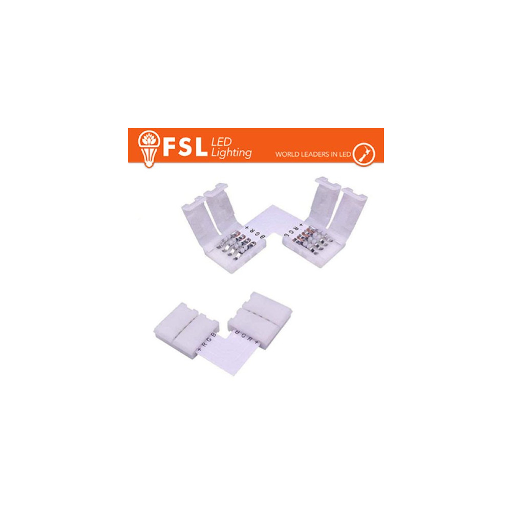 CONNETTORE RAPIDO L PER STRIP 10MM LED RGB
