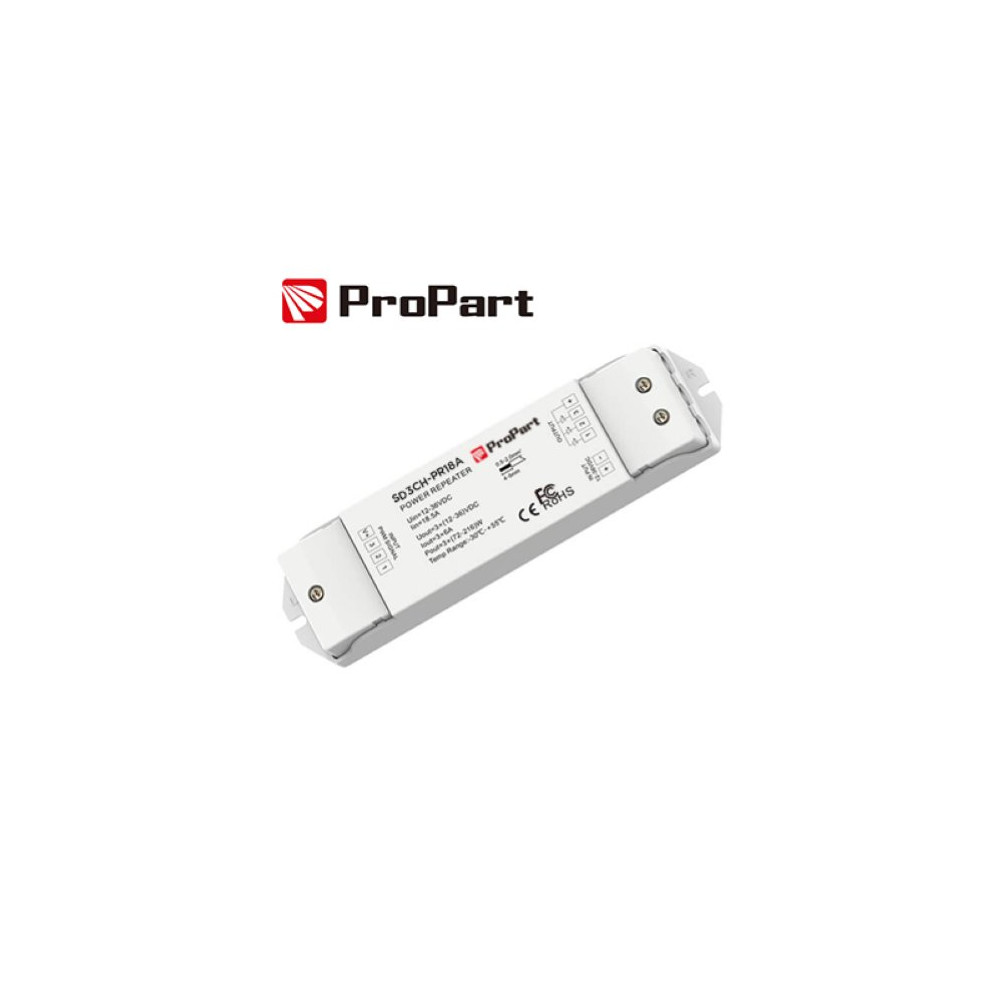 BIANCO AMPLIFICATORE RGB 15A (3 CANALI DA 5A) 12-60V