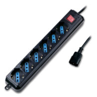 ATLANTIS LAND MULTIPRESA x UPS 6P SCHUKO/ITA BIPASSO SPINA IEC/VDE CON INTERRUTTORE NERO