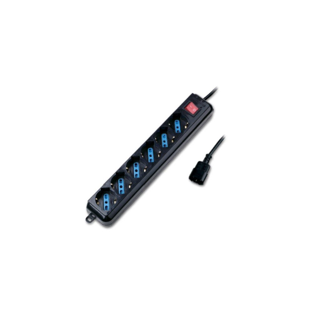 ATLANTIS LAND MULTIPRESA x UPS 6P SCHUKO/ITA BIPASSO SPINA IEC/VDE CON INTERRUTTORE NERO