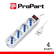 ProPart Multipresa 4pos bipasso/schuko spina10A +interr.