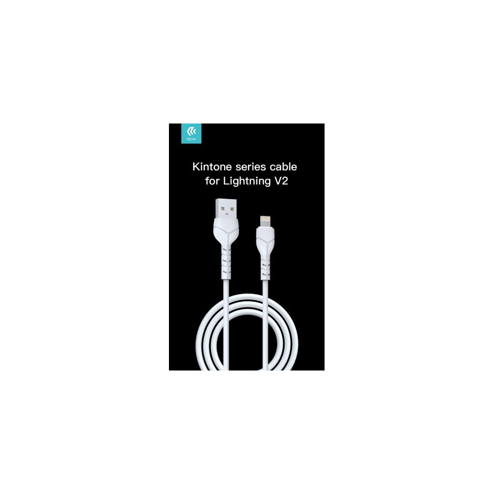 DEVIA KINTONE CAVO LIGHTNING APPLE 5V 2.1A 1M CARICA E DATI BIANCO
