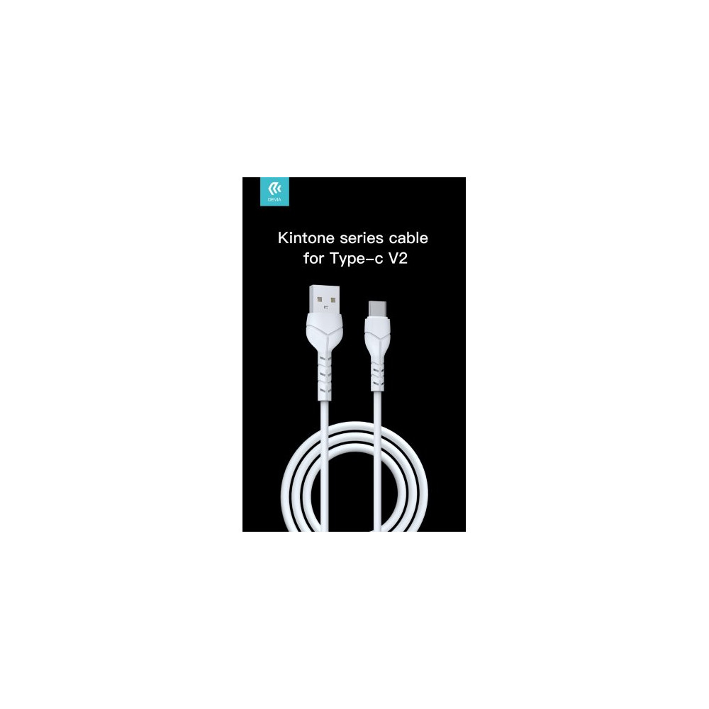DEVIA KINTONE CAVO TIPO-C 5V 2.1A 1MT CARICA E DATI BIANCO