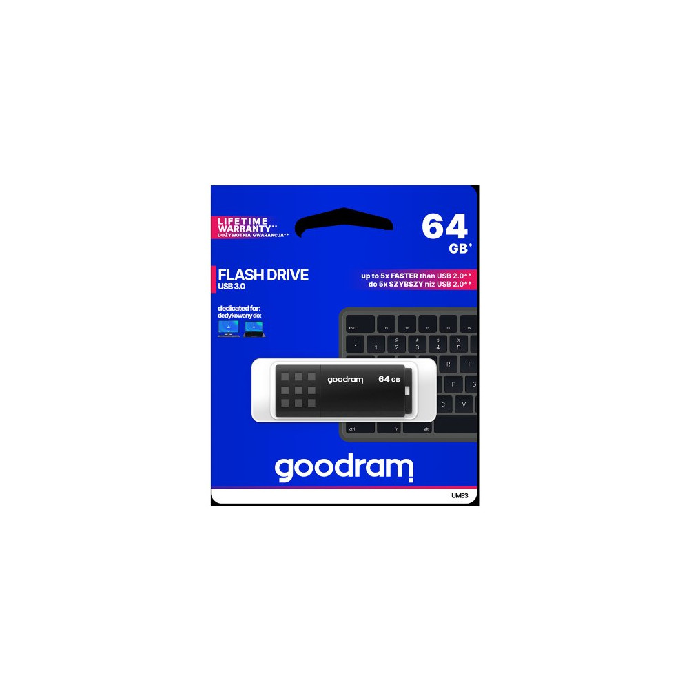 Pendrive GoodRAM 64GB BLACK USB 3.0 - retail blister