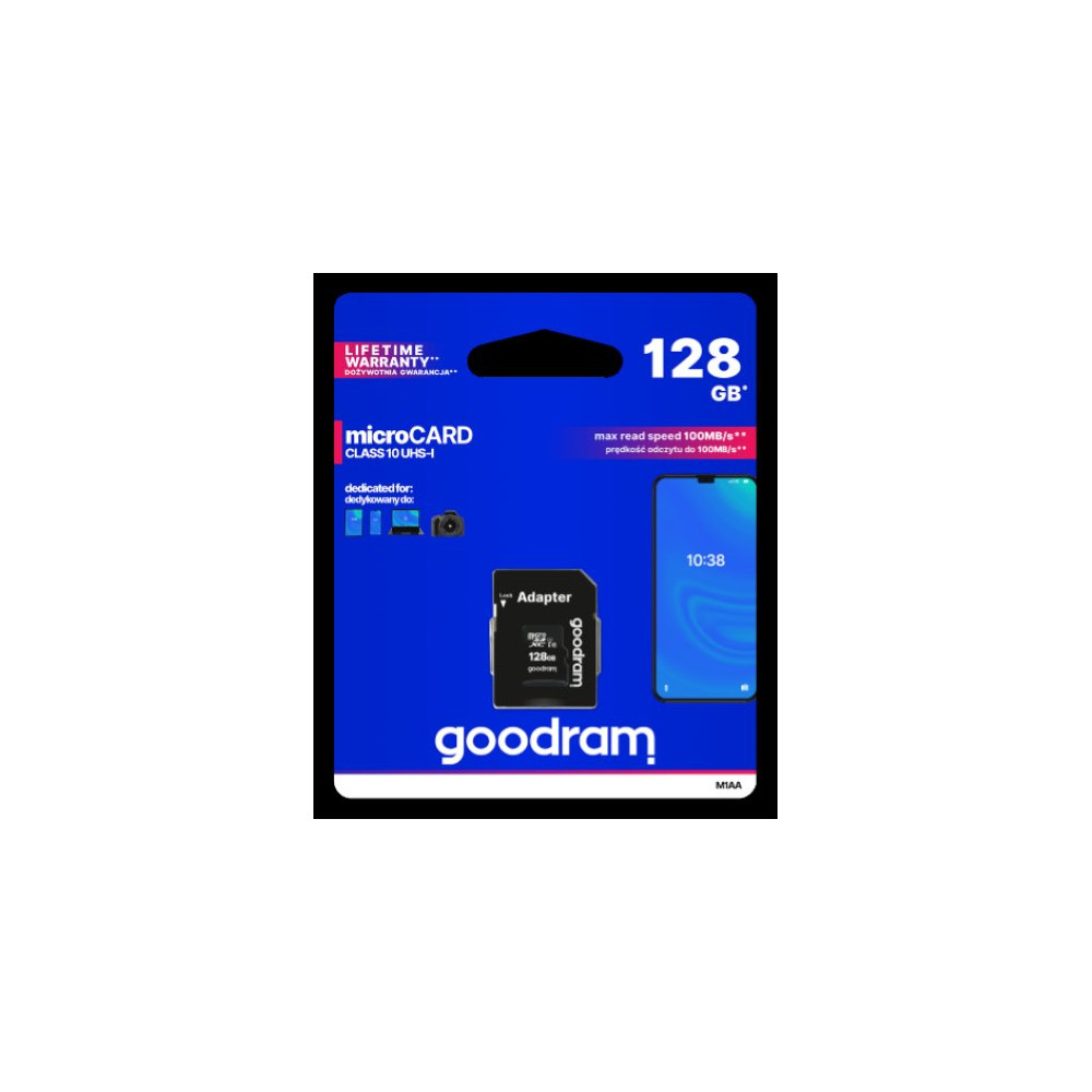 Goodram microSD 128GB CARD class 10 UHS I + adapter - retail blister