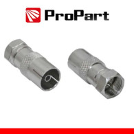 ProPart Adattatore antenna TV 75 Î© Spina F - Presa TV 9.5mm metallic