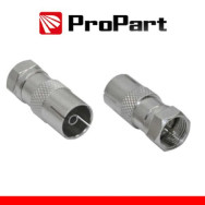 ProPart Adattatore antenna TV 75 Î© Spina F - Presa TV 9.5mm metallic