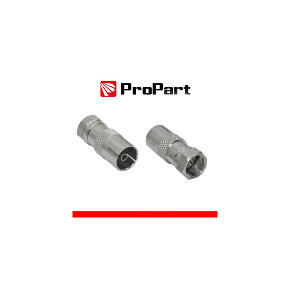ProPart Adattatore antenna TV 75 Î© Spina F - Presa TV 9.5mm metallic