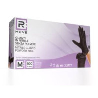 1Conf. da 100pz Tg.M - RMove Guanti Nitrile Nero uso Medico Senza Polvere