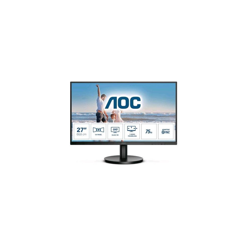 MONITOR AOC Q27B3MA 27" LED QUAD HD 75HZ 4MS ADAPTIVE SYNC WIDE FRAMELESS HDMI DISPLAYPORT ALTOPARLANTI INCORPORATI NERO