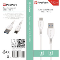 ProPart Cavo Carica e Dati Tipo-C 2.4 A. Lunghezza 2 metri Bianco