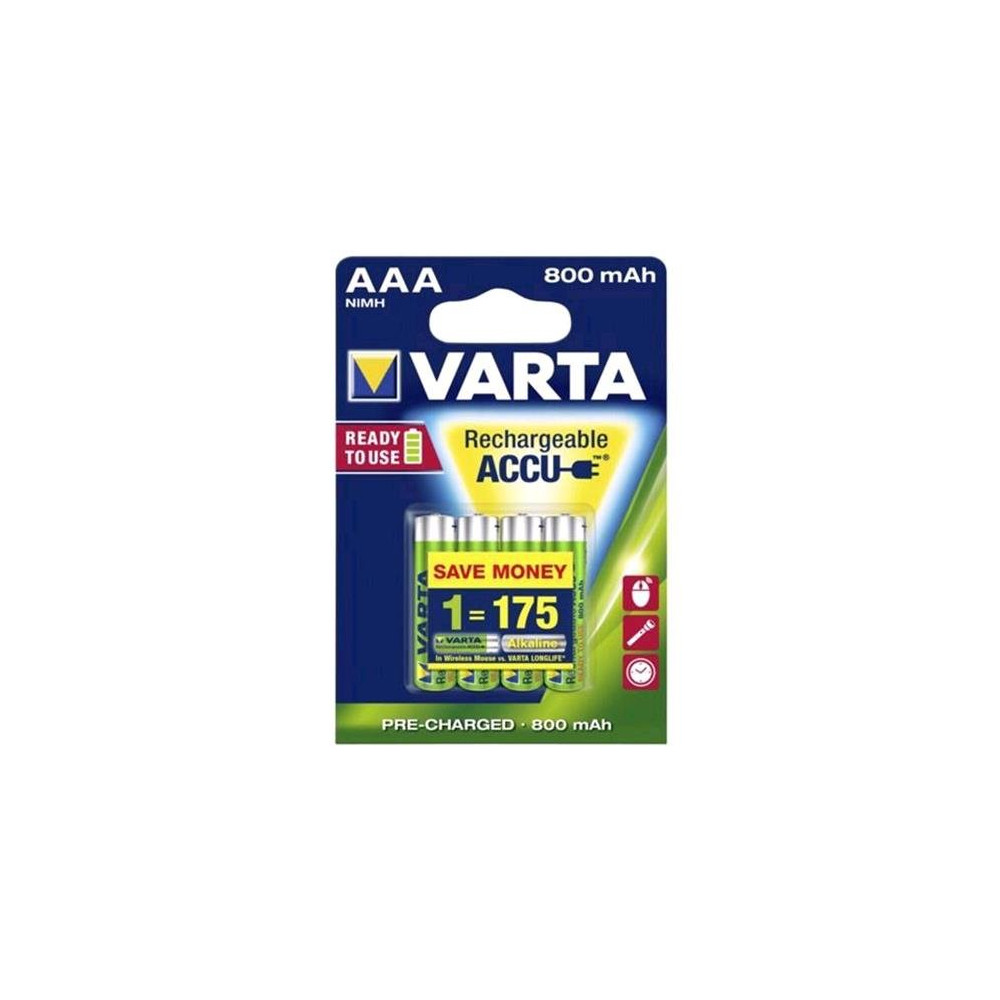 VARTA BATTERIA MINISTILO 4 X AAA 800mAh RICARICABILE CONF. 4Pz