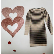 ABITO DRESS IN VISCOSA NERO-BEIGE T.U.