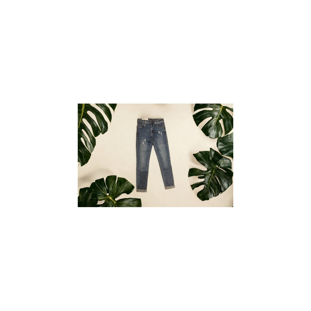 JEANS BLU CON RISVOLTO TAGLIA M