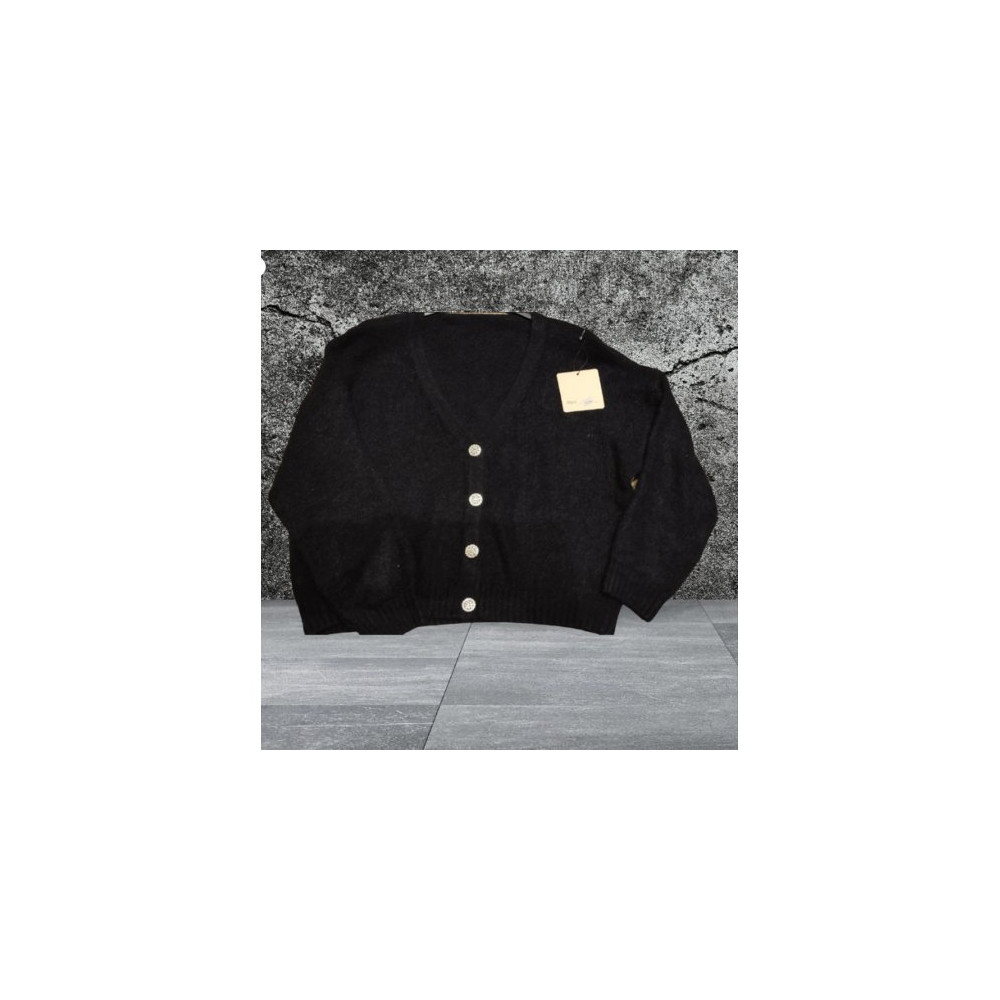 CARDIGAN SWAROVSKY NERO T.U.