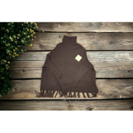 MAGLIONE CON FRANGE COLLO ALTO CIOCCOLATO T.U. 