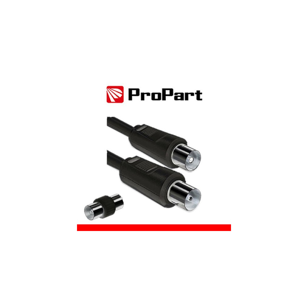 Propart Cavo antenna TV IEC 2M SP-PR + ADATTAT. SP-SP NERO