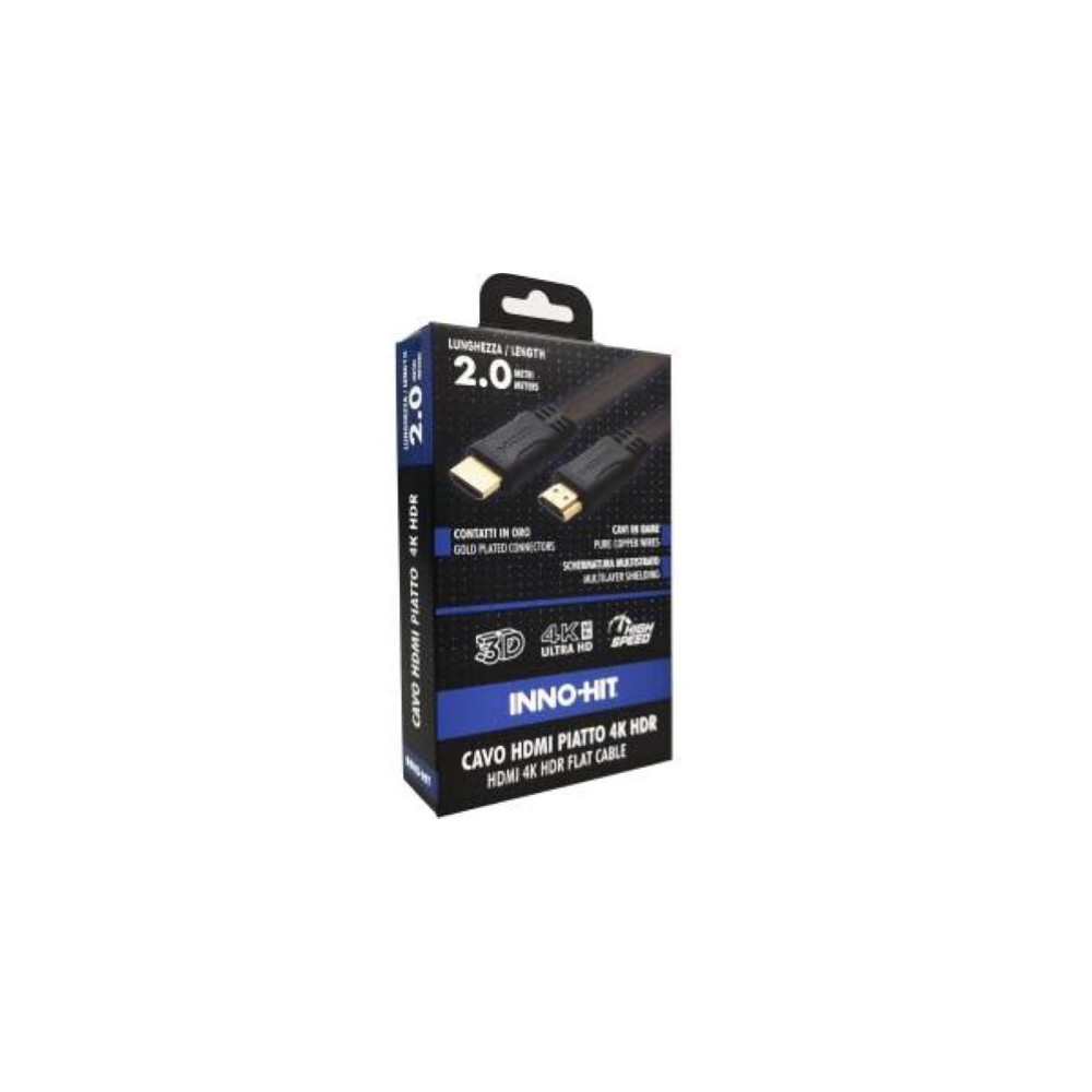 Inno-Hit Cavo HDMI Piatto 4K HDR 2m Nero