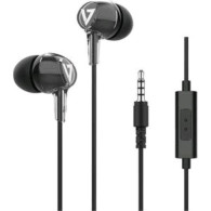 V7 STEREO EARBUDS CUFFIE AURICOLARI CON MICROFONO JACK 3.5mm CAVO 1.2 MT NERO