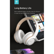 Devia Cuffia wireless EM039 bluetooth V. 5.2 ricaricabile Bianca