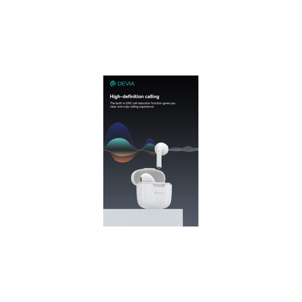 Auricolari Devia TWS-K1 Bluetooth 5.3 EM057 Bianchi