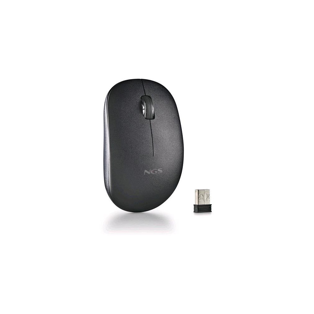 NGS MOUSE WIRELESS 2.4 GHZ,CON ROTELLA, SILENZIOSO, USB NANO, NERO