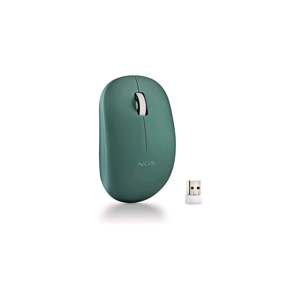 NGS MOUSE WIRELESS 2.4 GHZ,CON ROTELLA, SILENZIOSO, USB NANO, VERDE