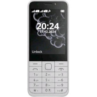 NOKIA 230 2024 DUAL SIM DOPPIA FOTOCAMERA FLASH RADIO FM GIOCO SNAKE COVER POSTERIORE IN ALLUMINIO ITALIA WHITE