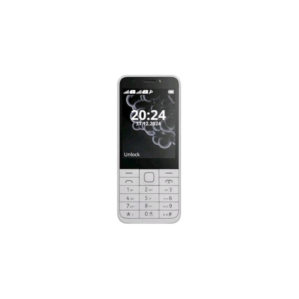NOKIA 230 2024 DUAL SIM DOPPIA FOTOCAMERA FLASH RADIO FM GIOCO SNAKE COVER POSTERIORE IN ALLUMINIO ITALIA WHITE